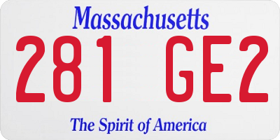 MA license plate 281GE2
