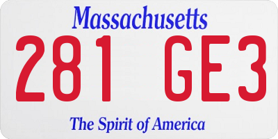 MA license plate 281GE3