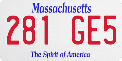 MA license plate 281GE5