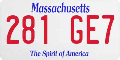 MA license plate 281GE7