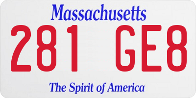 MA license plate 281GE8