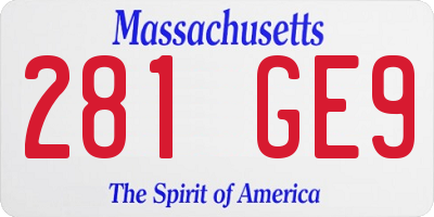 MA license plate 281GE9