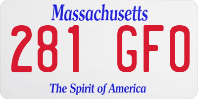 MA license plate 281GF0