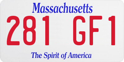 MA license plate 281GF1