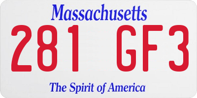 MA license plate 281GF3