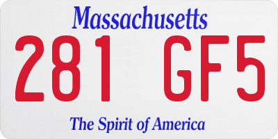 MA license plate 281GF5