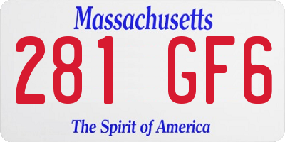 MA license plate 281GF6