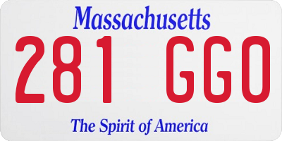 MA license plate 281GG0