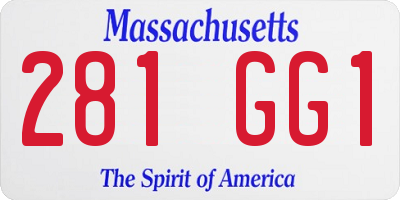 MA license plate 281GG1