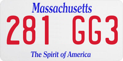 MA license plate 281GG3