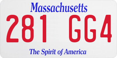MA license plate 281GG4
