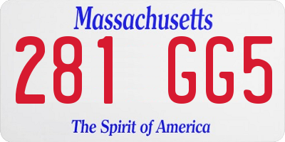 MA license plate 281GG5
