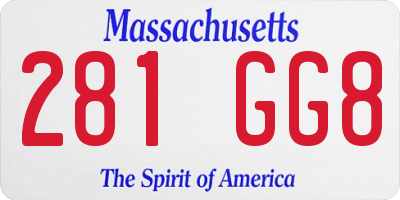 MA license plate 281GG8