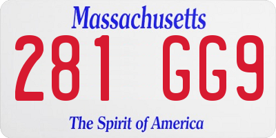 MA license plate 281GG9