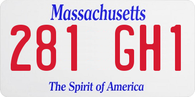 MA license plate 281GH1