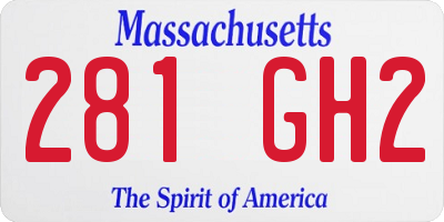 MA license plate 281GH2