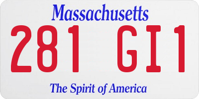 MA license plate 281GI1