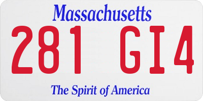 MA license plate 281GI4