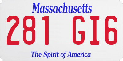 MA license plate 281GI6