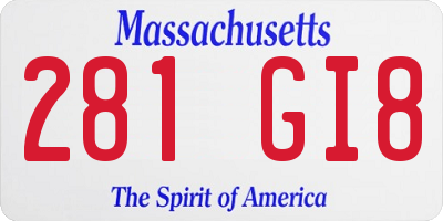 MA license plate 281GI8