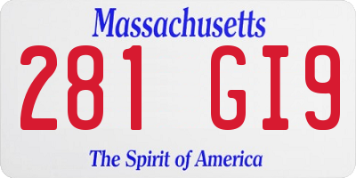 MA license plate 281GI9