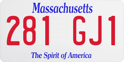 MA license plate 281GJ1
