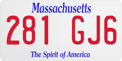 MA license plate 281GJ6