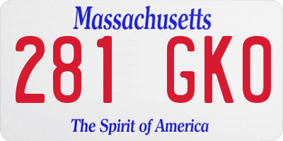 MA license plate 281GK0
