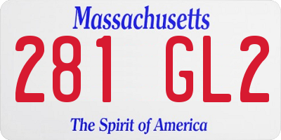 MA license plate 281GL2