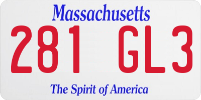 MA license plate 281GL3
