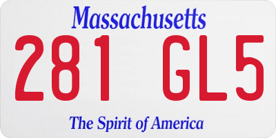 MA license plate 281GL5