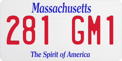 MA license plate 281GM1