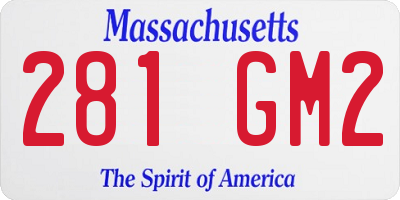 MA license plate 281GM2