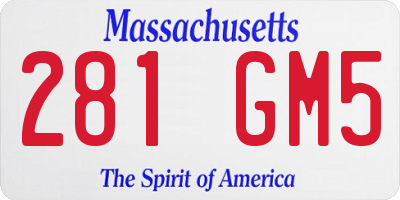MA license plate 281GM5