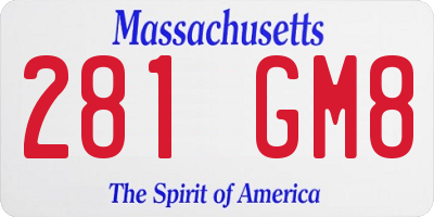 MA license plate 281GM8