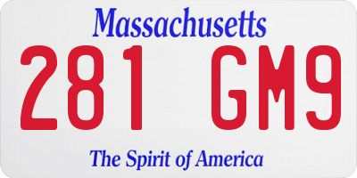 MA license plate 281GM9