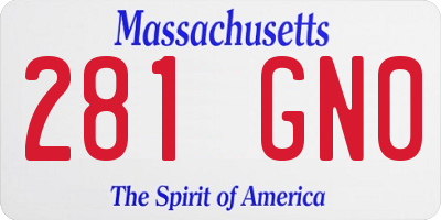 MA license plate 281GN0