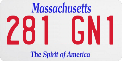 MA license plate 281GN1
