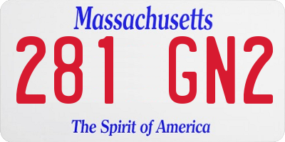 MA license plate 281GN2