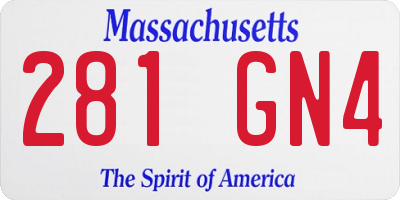 MA license plate 281GN4