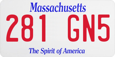 MA license plate 281GN5
