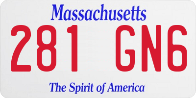 MA license plate 281GN6