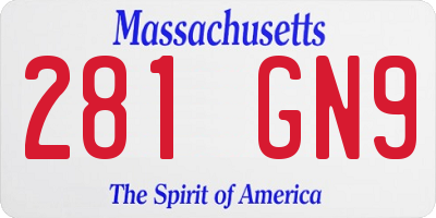 MA license plate 281GN9