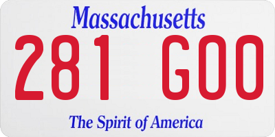 MA license plate 281GO0