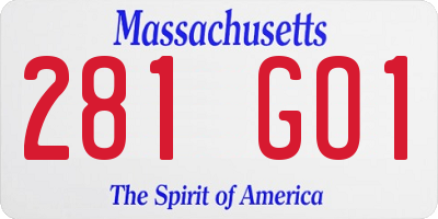 MA license plate 281GO1
