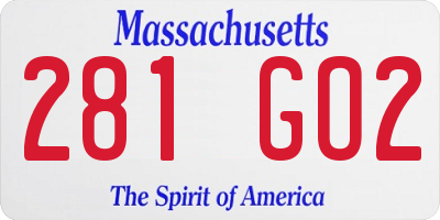 MA license plate 281GO2