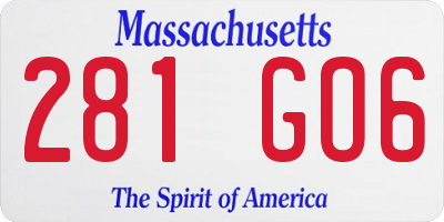 MA license plate 281GO6