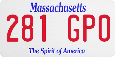 MA license plate 281GP0
