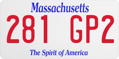 MA license plate 281GP2