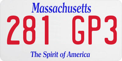 MA license plate 281GP3